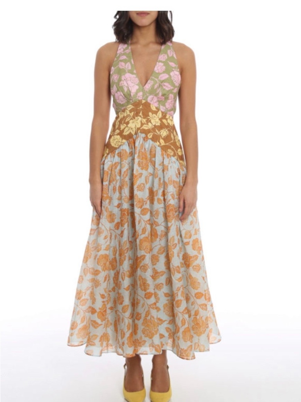 Zimmerman lovestruck multicolor linen Floral Maxi Dress